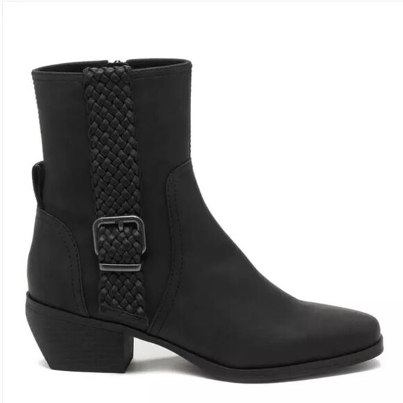 Black Ankle Boots with Braided Strap - Picture 1 of 7
